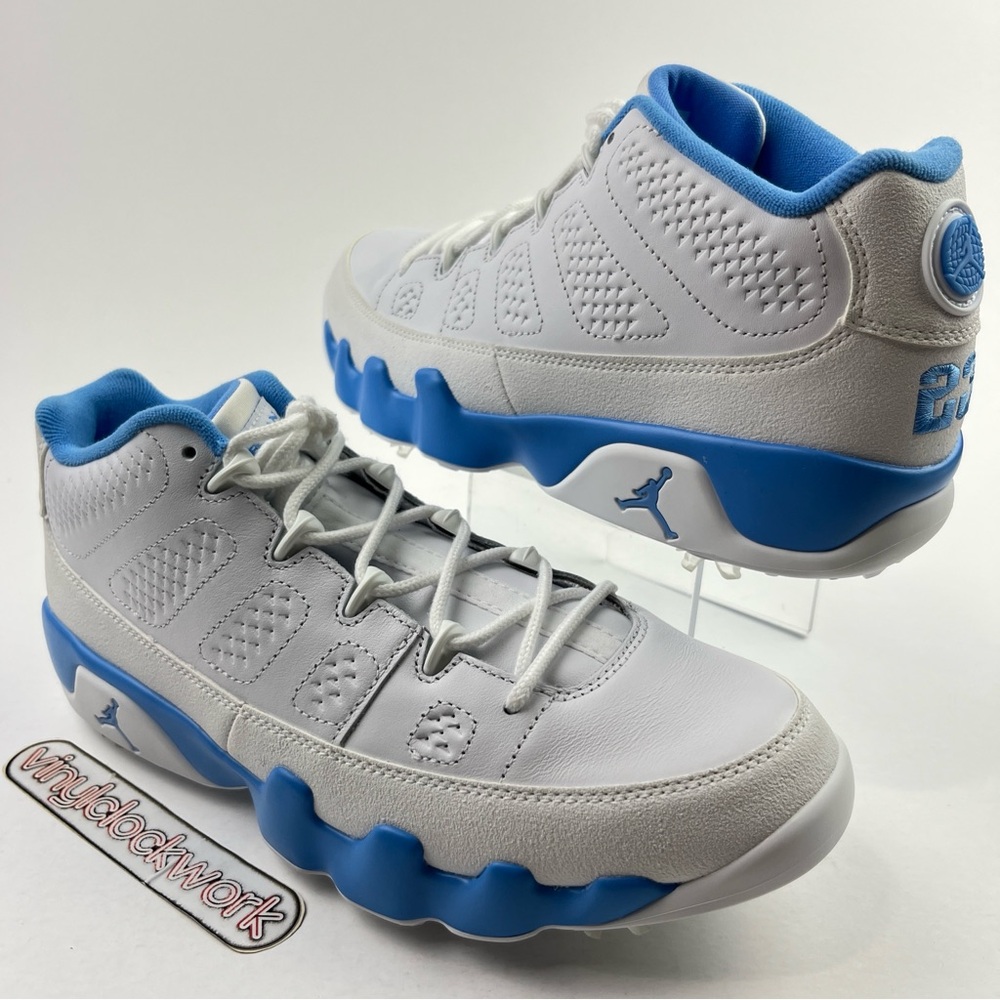 Nike Air Jordan 9 Retro Low Golf White University Blue UNC Mens 10.5 FJ5934-101 - Picture 2 of 12